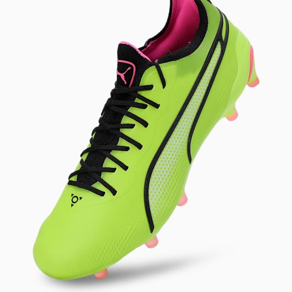 KING ULTIMATE FG/AG Women's Football Boots, Electric Lime-PUMA Black-Poison Pink, extralarge-IND