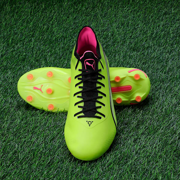 KING ULTIMATE FG/AG Women's Football Boots, Electric Lime-PUMA Black-Poison Pink, extralarge-IND