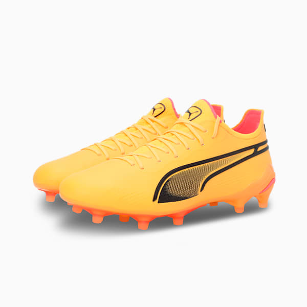 KING ULTIMATE FG/AG Women's Football Boots, Sun Stream-PUMA Black-Sunset Glow, extralarge-IND