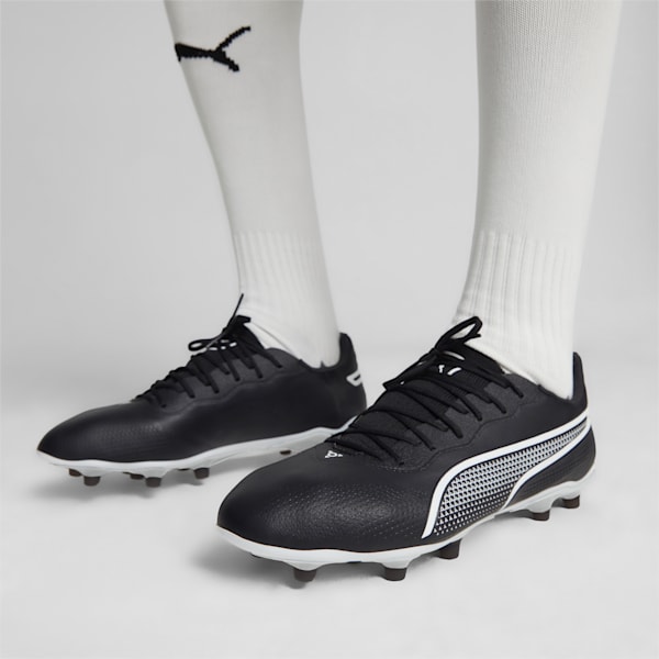 Chaussures de soccer avec crampons KING PRO FG/AG, PUMA Black-PUMA White, extralarge