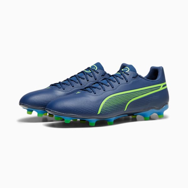 KING PRO Firm Ground/Artificial Ground Men's Soccer Cleats, Persian Blue-Pro Green-Ultra Blue, extralarge
