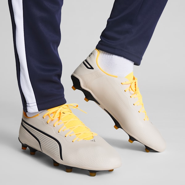 Chaussures de soccer avec crampons KING PRO FG/AG, Alpine Snow-Asphalt-Yellow Blaze, extralarge