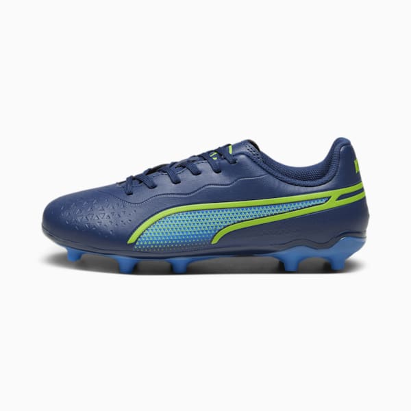 KING MATCH FG/AG Youth Football Boots, Persian Blue-Pro Green-Ultra Blue, extralarge-GBR