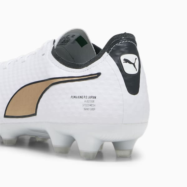 メンズ プーマ キング ミライ アルティメット KB HG サッカー スパイク, PUMA White-PUMA Black-Matte Puma Gold, extralarge-JPN