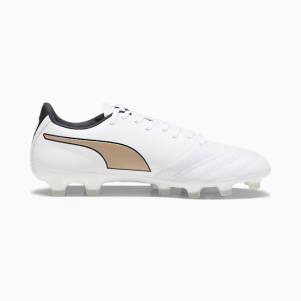 メンズ プーマ キング ミライ プロ KB HG/AG サッカー スパイク, PUMA White-PUMA Black-Matte Puma Gold, extralarge-JPN