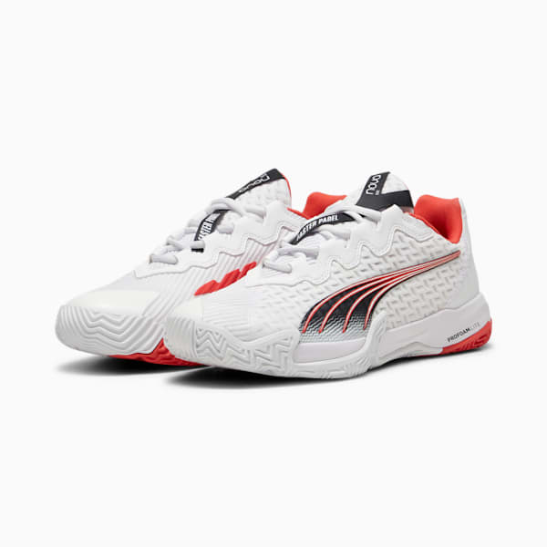 NOVA Elite Court Shoes, PUMA White-PUMA Black-Active Red, extralarge