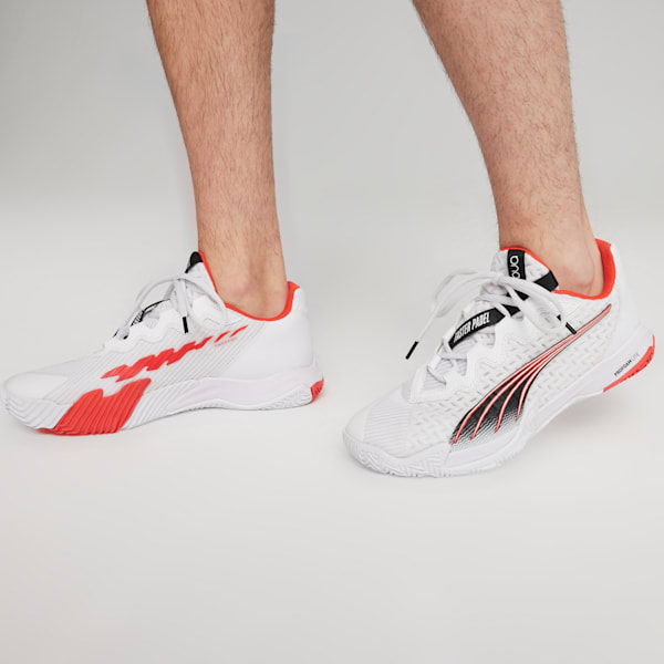 NOVA Elite Court Shoes, PUMA White-PUMA Black-Active Red, extralarge