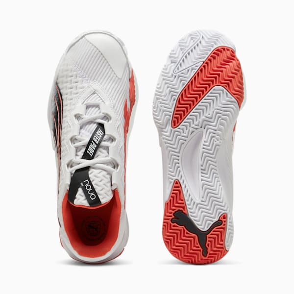 NOVA Elite Racquet Sports Shoes, PUMA White-PUMA Black-Active Red, extralarge