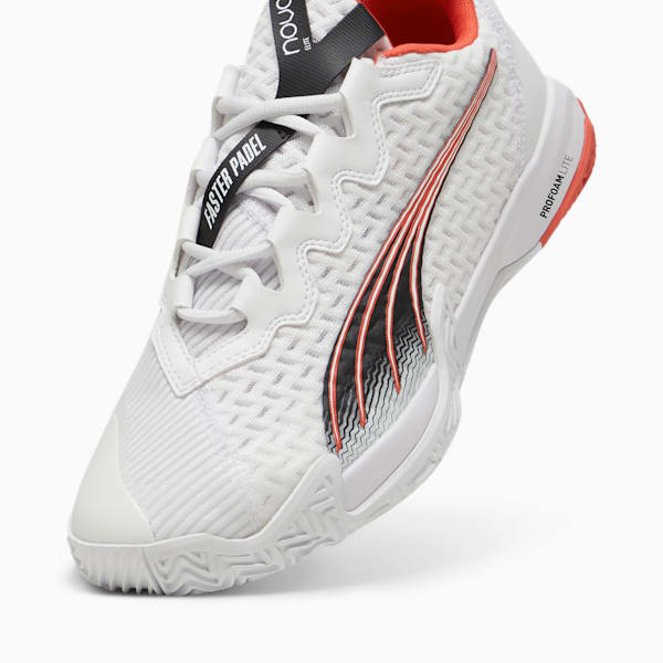 NOVA Elite Court Shoes, PUMA White-PUMA Black-Active Red, extralarge