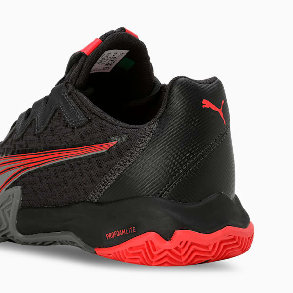 NOVA Elite Padel Shoes, Flat Dark Gray-PUMA Black-Flat Medium Gray-Active Red, extralarge-IND