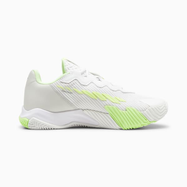 NOVA Elite Court Shoes, PUMA White-Luminous Blue-Fizzy Apple-Shadow Gray, extralarge