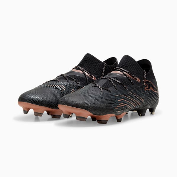 Tacos de fútbol para hombre FUTURE 7 ULTIMATE FG/AG, PUMA Black-Copper Rose, extralarge