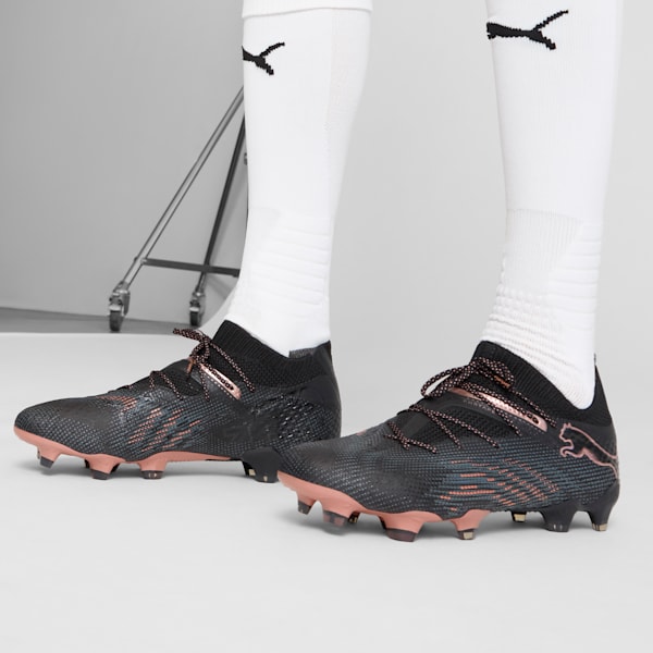 Tacos de fútbol para hombre FUTURE 7 ULTIMATE FG/AG, PUMA Black-Copper Rose, extralarge