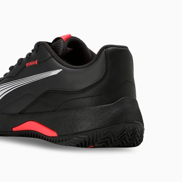 NOVA Smash Padel Shoes, Flat Dark Gray-PUMA Black-Flat Medium Gray-Active Red, extralarge-IND