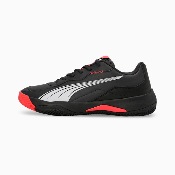 NOVA Smash Padel Shoes, Flat Dark Gray-PUMA Black-Flat Medium Gray-Active Red, extralarge-IND