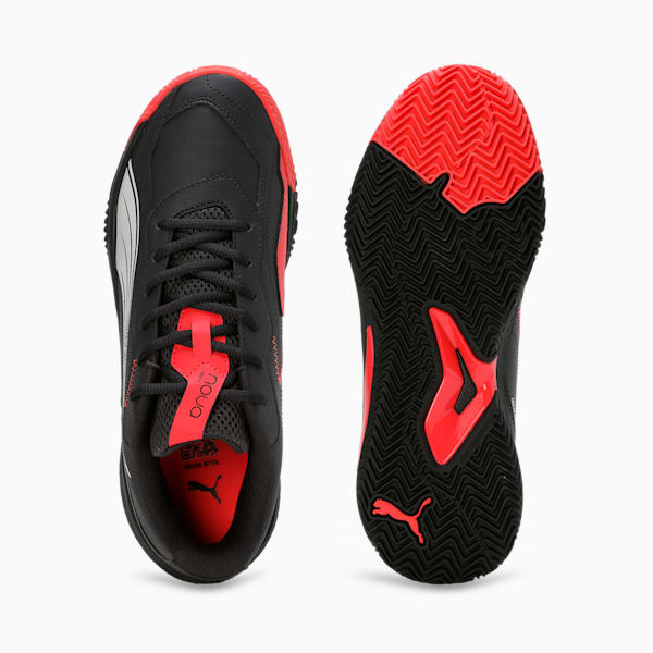 NOVA Smash Padel Shoes, Flat Dark Gray-PUMA Black-Flat Medium Gray-Active Red, extralarge-IND