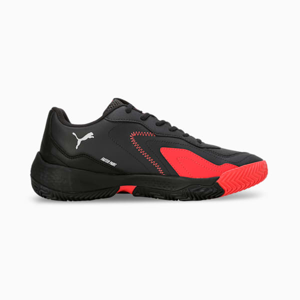 NOVA Smash Padel Shoes, Flat Dark Gray-PUMA Black-Flat Medium Gray-Active Red, extralarge-IND