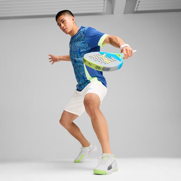 NOVA Smash Padel Shoes, PUMA White-Luminous Blue-Fizzy Apple-Shadow Gray, extralarge-IND