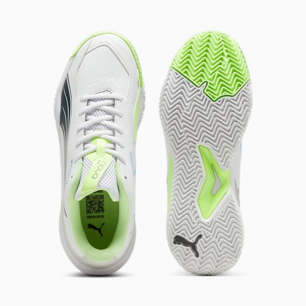 NOVA Smash Unisex Padel Shoes, PUMA White-Luminous Blue-Fizzy Apple-Shadow Gray, extralarge-IND