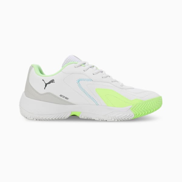NOVA Smash Padel Shoes, PUMA White-Luminous Blue-Fizzy Apple-Shadow Gray, extralarge-IND
