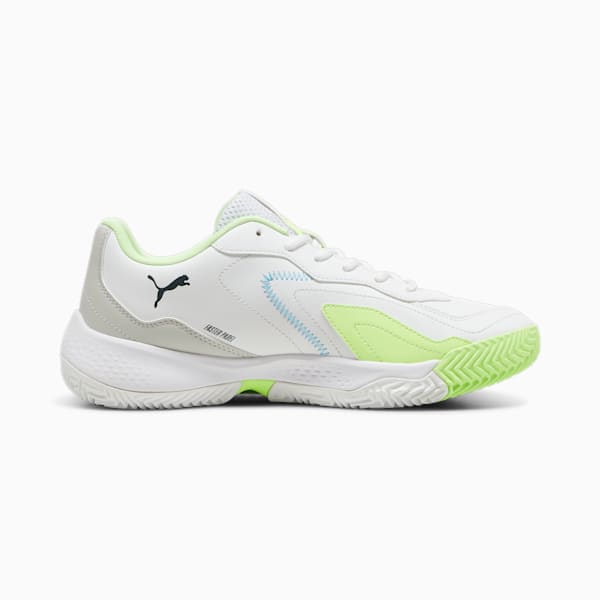 NOVA Smash Unisex Padel Shoes, PUMA White-Luminous Blue-Fizzy Apple-Shadow Gray, extralarge-IND