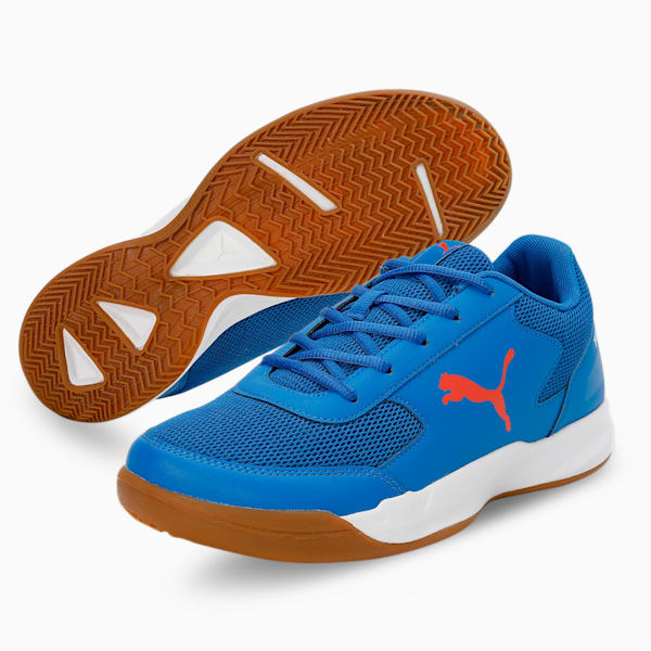 Ad-Court Indoor Sports Shoes, PUMA Team Royal-Cherry Tomato-PUMA White, extralarge-IND
