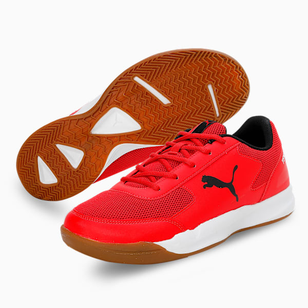 Ad-Court Indoor Sports Shoes, High Risk Red-PUMA Black-PUMA White, extralarge-IND