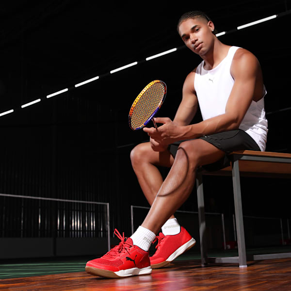 Ad-Court Indoor Sports Shoes, High Risk Red-PUMA Black-PUMA White, extralarge-IND