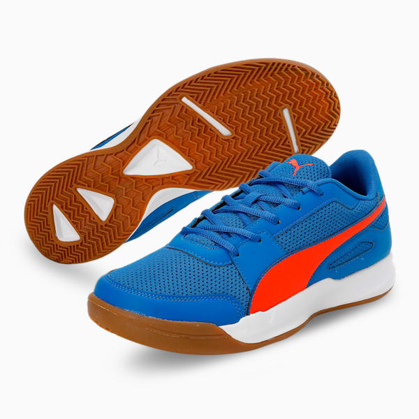 Deuce Unisex Indoor Sports Shoes, PUMA Team Royal-Cherry Tomato-PUMA White, extralarge-IND