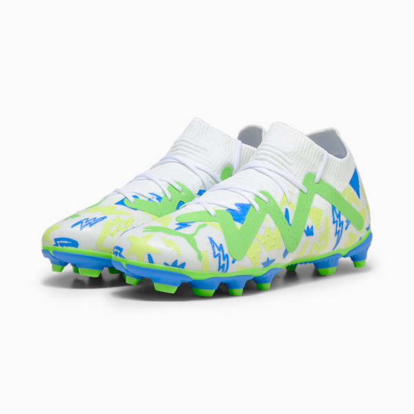 キッズ フューチャー アルティメット NJR FG/AG サッカー スパイク 20-24.5cm, PUMA White-Racing Blue-Lemon Meringue-Parakeet Green, extralarge-JPN