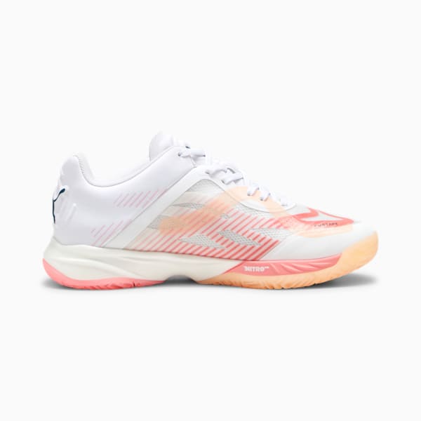 Accelerate NITRO™ SQD Women's Court Shoes, PUMA White-Ocean Tropic-Passionfruit-Fizzy Melon, extralarge