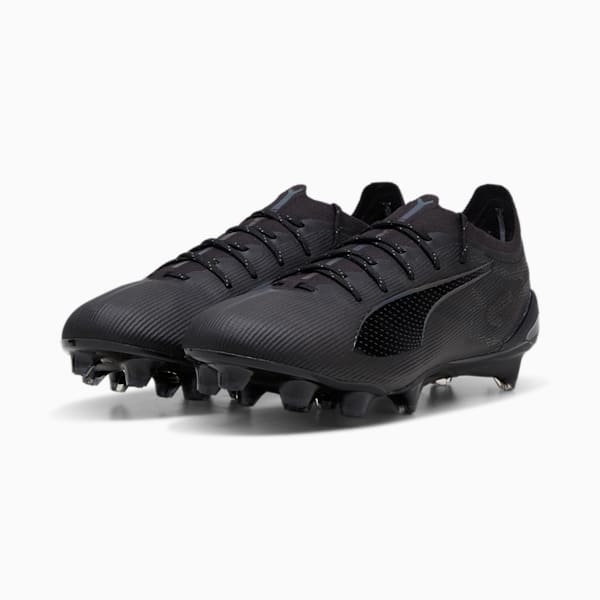 ULTRA 5 ULTIMATE Firm Ground Men's Soccer Cleats, PUMA Black-PUMA Silver-Shadow Gray, extralarge