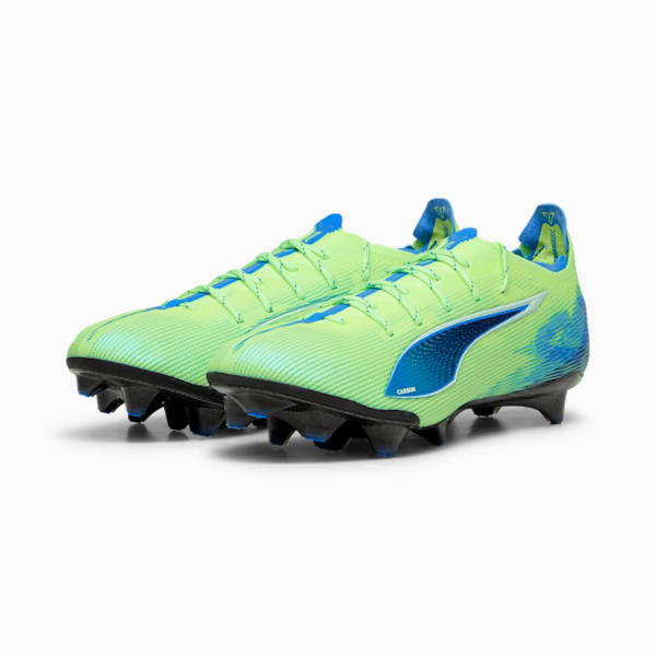Botas de fútbol ULTRA 5 CARBON FG para mujer, Fizzy Apple-PUMA White-Bluemazing, extralarge