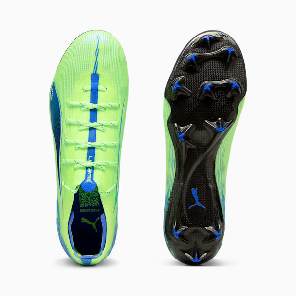 Botas de fútbol ULTRA 5 CARBON FG para mujer, Fizzy Apple-PUMA White-Bluemazing, extralarge
