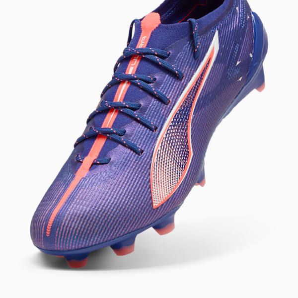 Tacos de fútbol ULTRA 5 ULTIMATE FG para mujer, Lapis Lazuli-PUMA White-Sunset Glow, extralarge