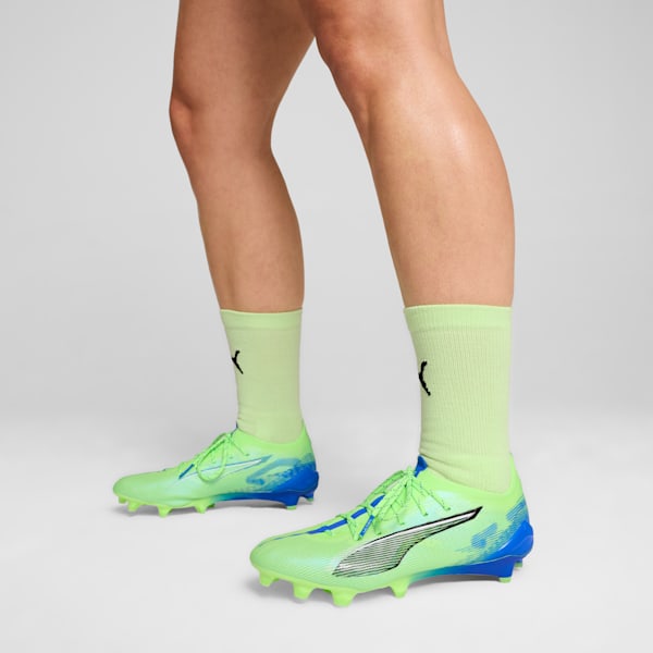 ULTRA 5 ULTIMATE Firm Ground Women's Soccer Cleats, Fizzy Apple-PUMA White-Bluemazing, extralarge