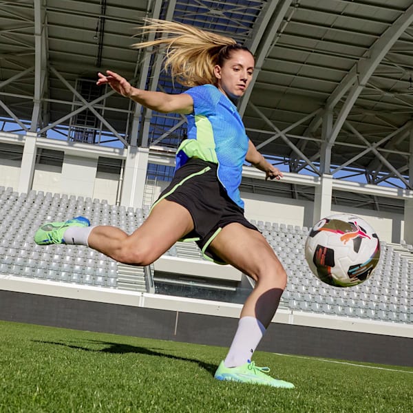 ULTRA 5 ULTIMATE Firm Ground Women's Soccer Cleats, Fizzy Apple-PUMA White-Bluemazing, extralarge