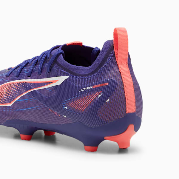 Tacos de fútbol juvenil ULTRA 5 PRO FG/AG, Lapis Lazuli-PUMA White-Sunset Glow, extralarge