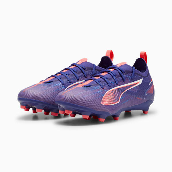 Chaussures de soccer à crampons pour terrain dur/terrain artificiel FUTURE 5 PRO Enfant et adolescent, Lapis Lazuli-PUMA White-Sunset Glow, extralarge