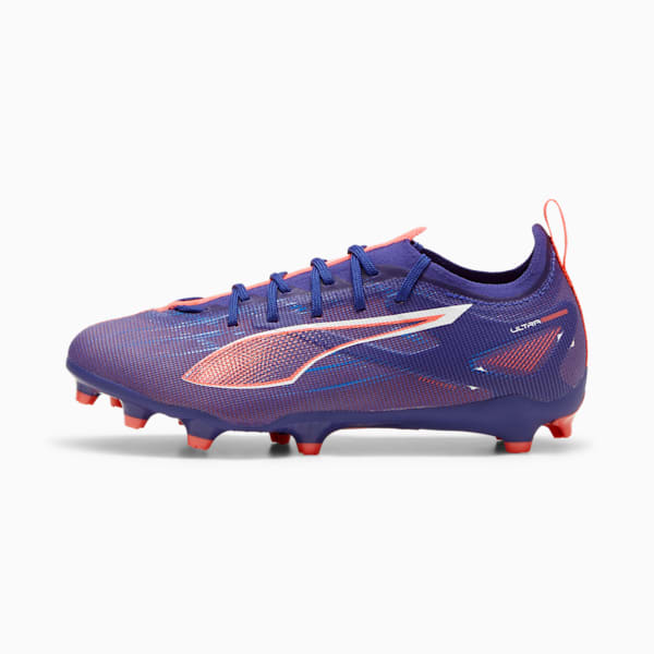 ULTRA 5 PRO Firm Ground/Artificial Ground Big Kids' Soccer Cleats, Lapis Lazuli-PUMA White-Sunset Glow, extralarge