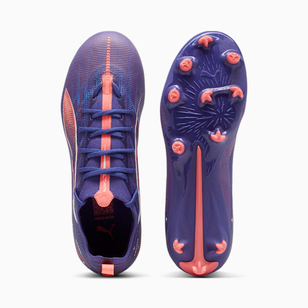 Tacos de fútbol juvenil ULTRA 5 PRO FG/AG, Lapis Lazuli-PUMA White-Sunset Glow, extralarge