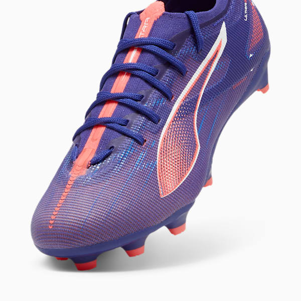 Tacos de fútbol juvenil ULTRA 5 PRO FG/AG, Lapis Lazuli-PUMA White-Sunset Glow, extralarge