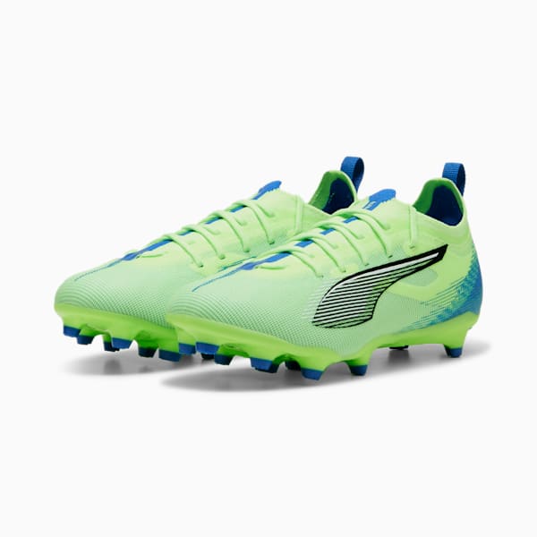 ULTRA 5 PRO Firm Ground/Artificial Ground Big Kids' Soccer Cleats, Fizzy Apple-PUMA White-Bluemazing, extralarge