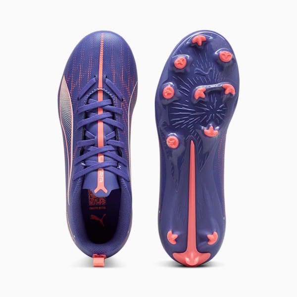 ULTRA 5 PLAY Firm Ground/Artificial Ground Kids' Soccer Cleats, Lapis Lazuli-PUMA White-Sunset Glow, extralarge