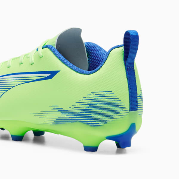 ULTRA 5 PLAY Firm Ground/Artificial Ground Kids' Soccer Cleats, Fizzy Apple-PUMA White-Bluemazing, extralarge