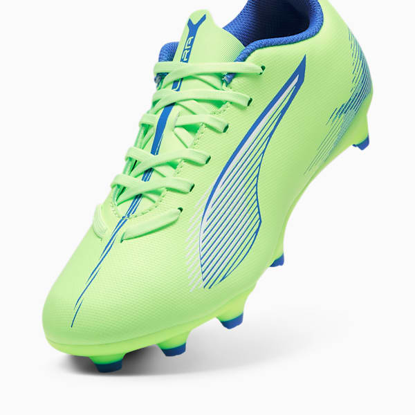 ULTRA 5 PLAY Firm Ground/Artificial Ground Kids' Soccer Cleats, Fizzy Apple-PUMA White-Bluemazing, extralarge