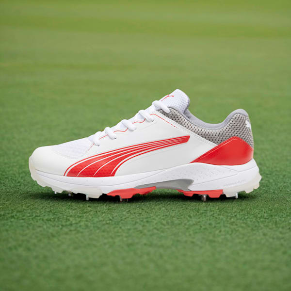 Spike 24.1 Lightweight Cricket Shoes, PUMA White-PUMA Red-Stormy Slate, extralarge-IND