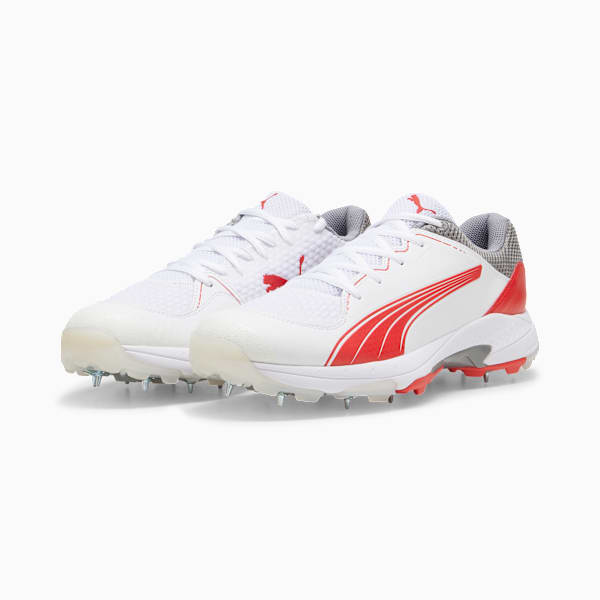 PUMA Spike 24.1 Cricket Shoe, PUMA White-PUMA Red-Stormy Slate, extralarge-GBR
