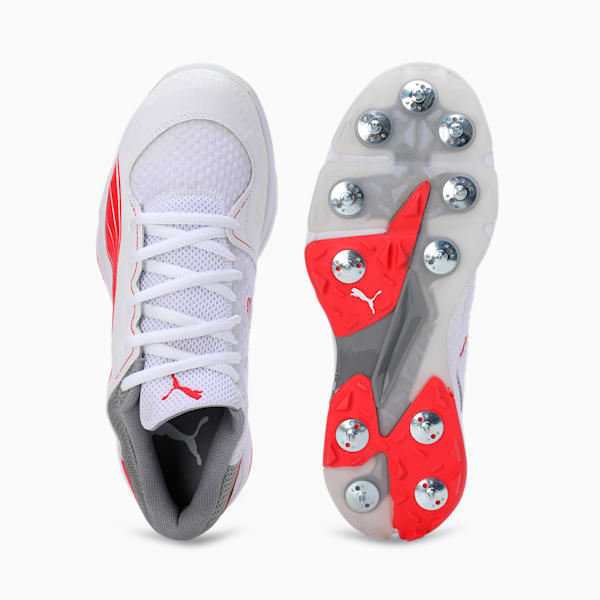 Spike 24.1 Lightweight Cricket Shoes, PUMA White-PUMA Red-Stormy Slate, extralarge-IND