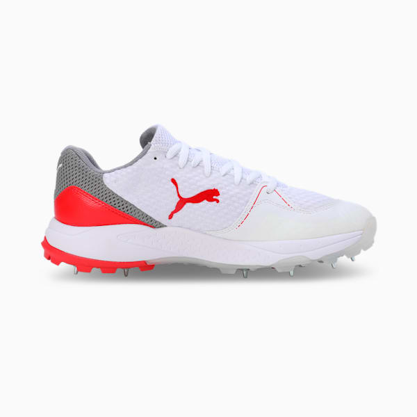 PUMA Spike 24.1 Unisex Cricket Shoes, PUMA White-PUMA Red-Stormy Slate, extralarge-IND